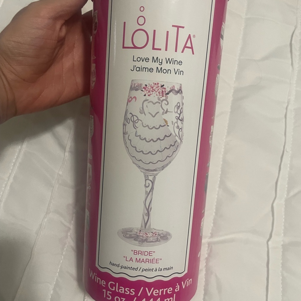 Bride wine glass. New with tags and original packaging